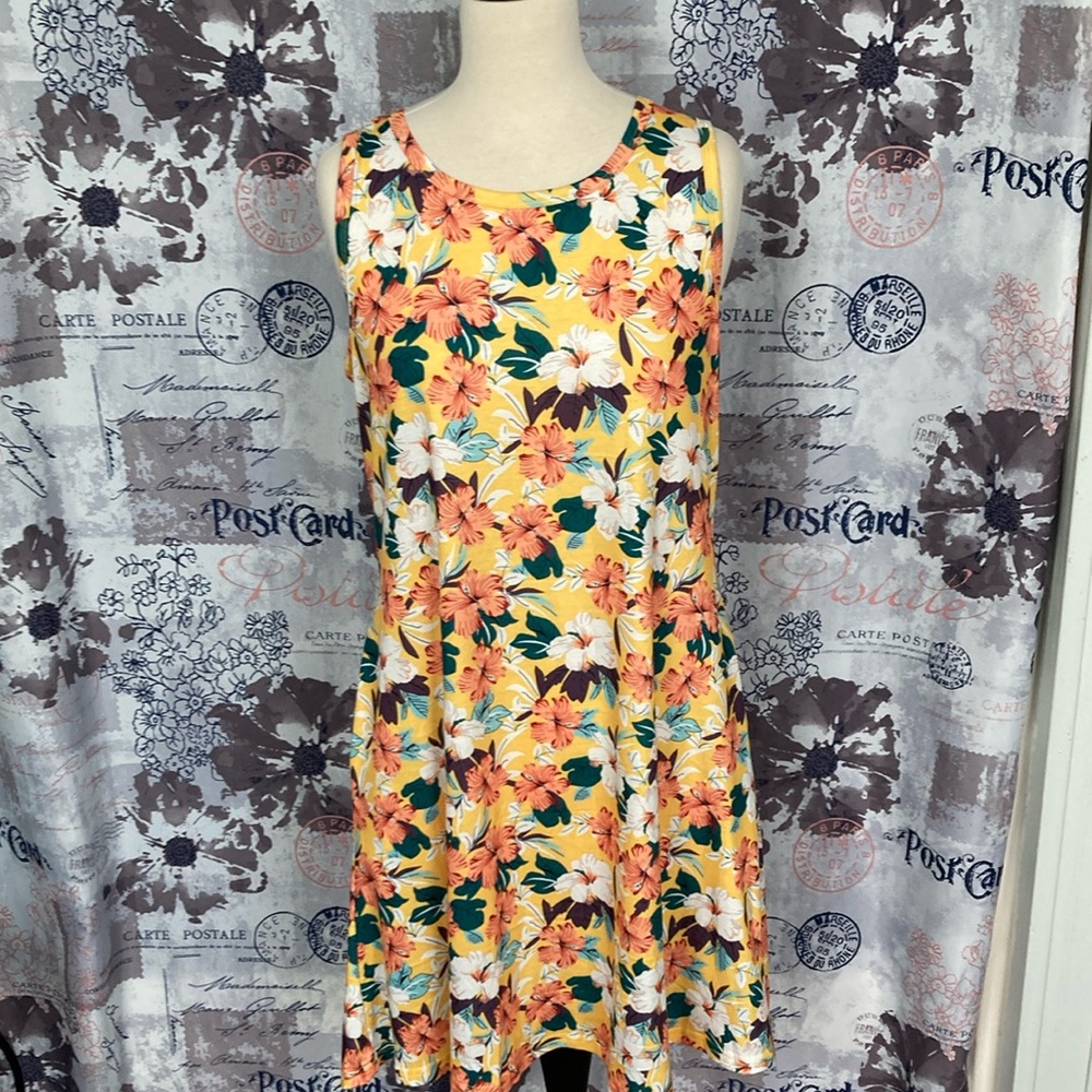 Moskill Casual Floral Sleeveless Sundress with Pockets
